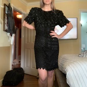 Little black, vintage beaded dress